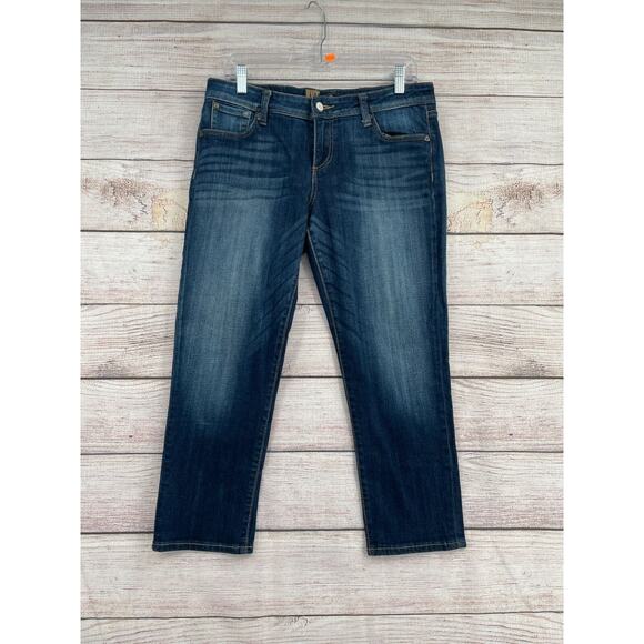 Kut From The Kloth Angie Cropped Skinny Boyfriend Denim Jeans Women's 8 Blue - Picture 1 of 13